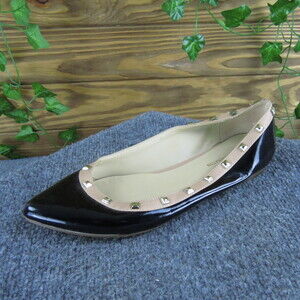 BCBGeneration Pl-Ana-X‎ Flat Synthetic Womens Size 7.5 Black Studded Pointed Toe